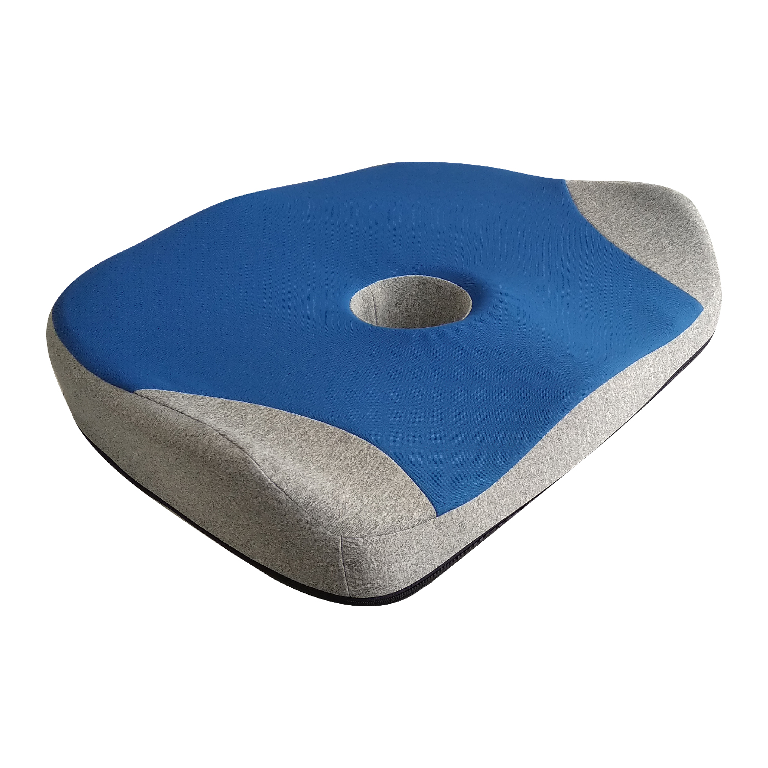Memory foam cushion shaped for the coccyx